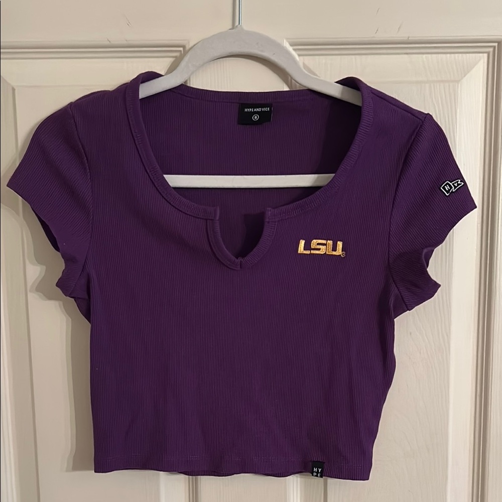Purple LSU Women's Crop Top